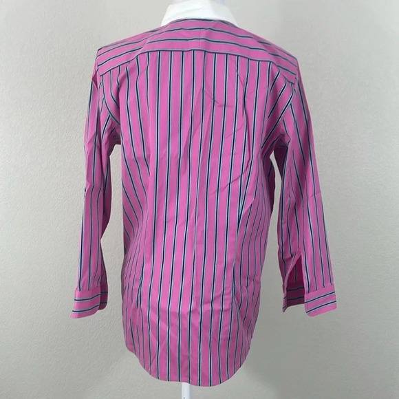 Lauren Ralph Lauren pink and blue stripped button down shirt size medium - Picture 3 of 7